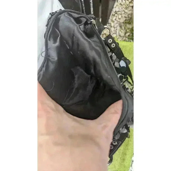 Women's black sequin novelty bag. Unbranded, some wear, barely noticeable. - Picture 2 of 3